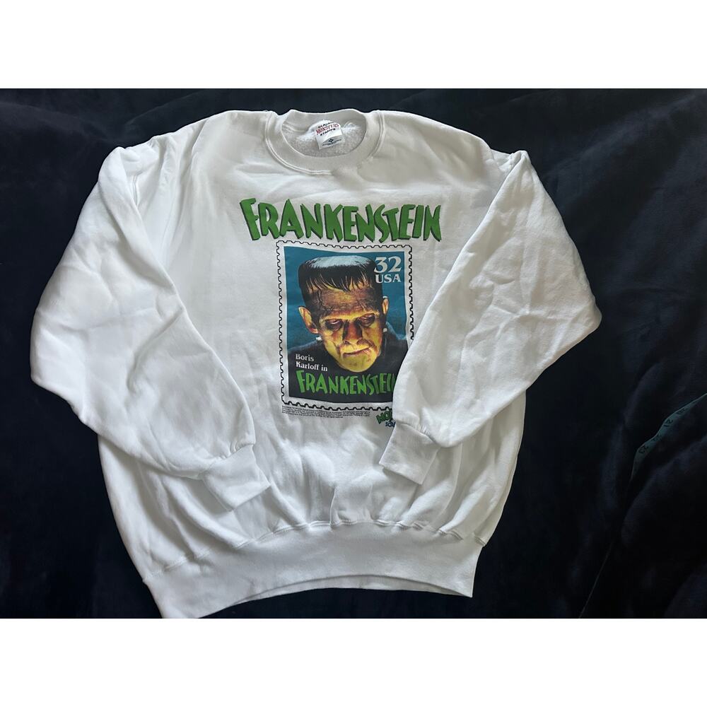 RARE MINT 1997 MONSTER STAMP FRANKENSTEIN HEAVY SWEATSHIRT XL